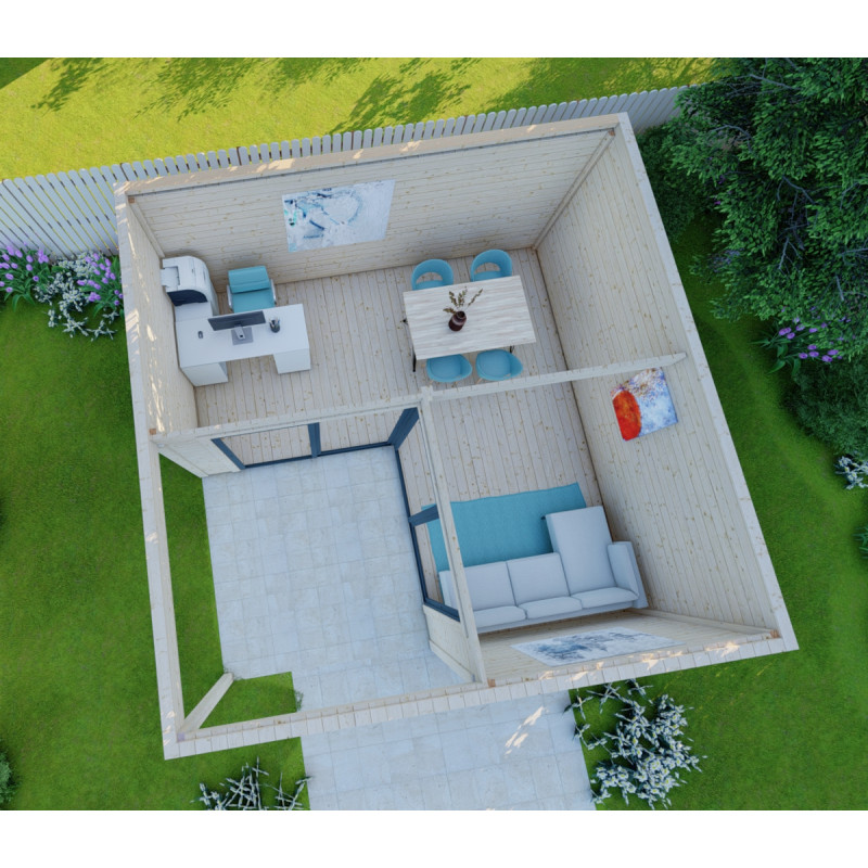 bureau-de-jardin-en-bois-massif-118m-madriers-40mm-traites-teinte-marron-gardy-sheltr – Image 4
