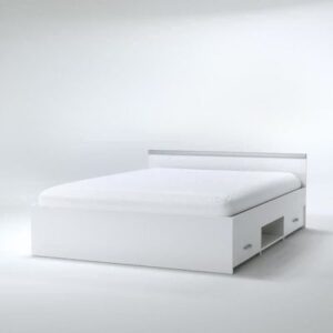PARISOT ZODIAC Lit adulte 140x190cm -Contemporain -Blanc mat Design Moderne