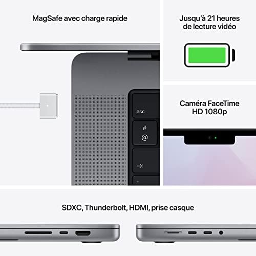 Apple 2021 MacBook Pro (16 Pouces, Puce M1 Max avec CPU 10 cœurs et GPU 32 cœurs, 32 Go RAM, 1 to SSD) – Gris sidéral – Image 4