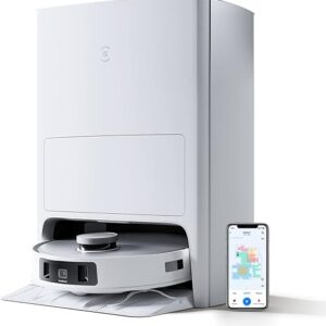 ECOVACS DEEBOT T20 Omni 6000Pa Robot aspirateur Laveur, Auto Levage de la serpillière, Nettoyage à l’eau Chaude et séchage, Vidage Automatique, détection d’obstacles 3D,…
