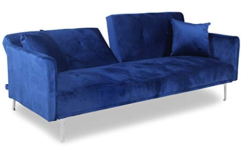 Menzzo Carla Canapé en Velours, Bleu, 191 🔍 – Image 3