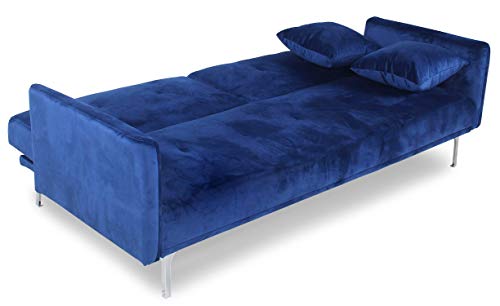 Menzzo Carla Canapé en Velours, Bleu, 191 🔍 – Image 2